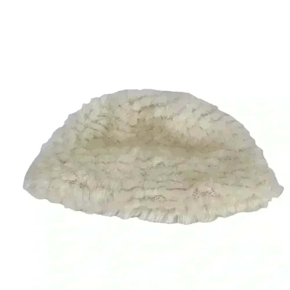 VINTAGE HAT HANSEN FAUX FUR WHITE WINTER MADE IN THE USA ADJUSTABLE CAP